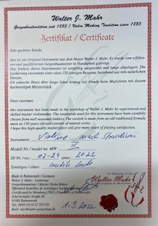 Walter Mahr 2022 Stradivari Modell Meistergeige mieten
