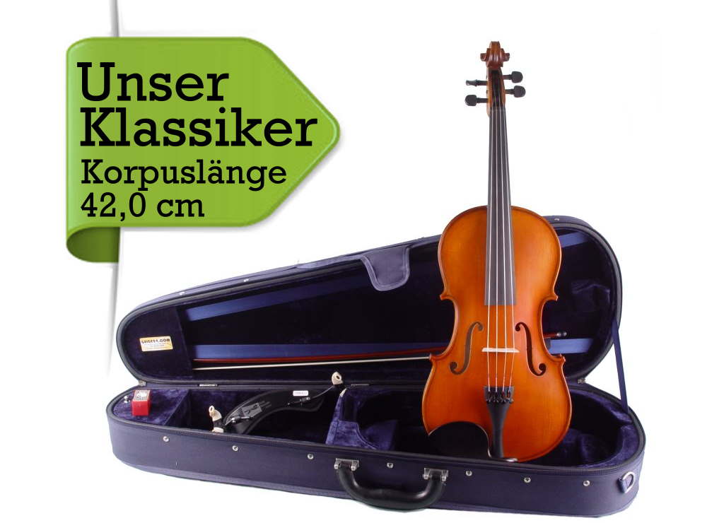 Bratschenset: Viola 42,0 cm mit Koffer Bogen Schulterstütze